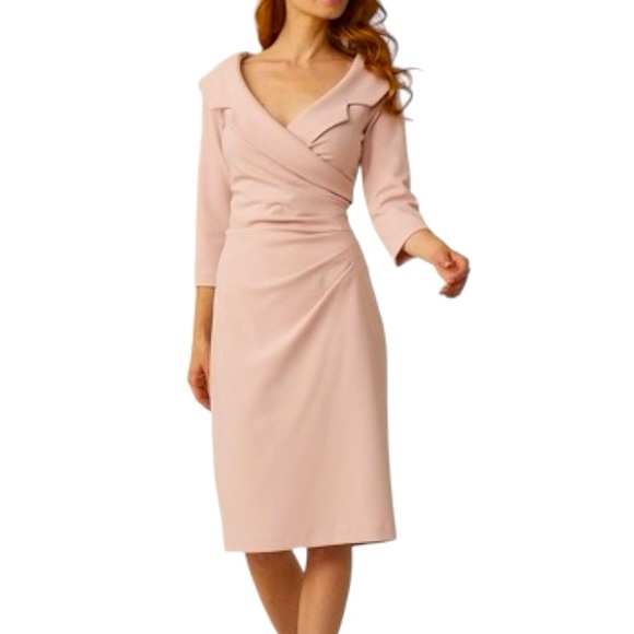 Joseph Ribkoff Dresses & Skirts - Joseph Ribkoff Ruched Wrap Front Blazer Dress - Orchid Blush Pink - Size 18